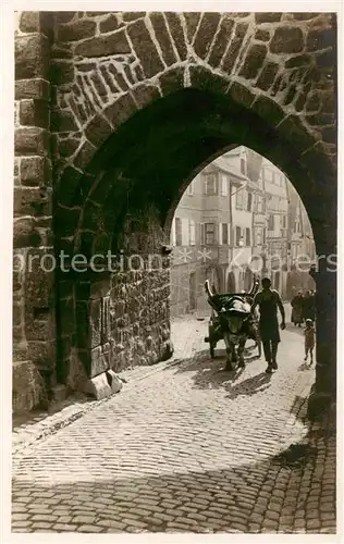 AK / Ansichtskarte Riquewihr_Haut_Rhin La Porte Ochsenkarren Riquewihr_Haut_Rhin