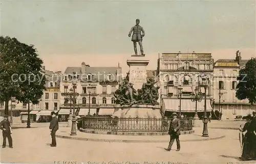 AK / Ansichtskarte Le_Mans_Sarthe Statue General Chanzy Place de la Republique Le_Mans_Sarthe