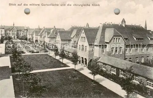 AK / Ansichtskarte  Koeln__Rhein Staedt Krankenanstalt Limburg Blick auf die mittlere Gartenflaeche und die chirurgische Klinik 