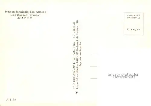 AK / Ansichtskarte Agay_83_Var Maison familiale des Armees Les Roches Rouges 