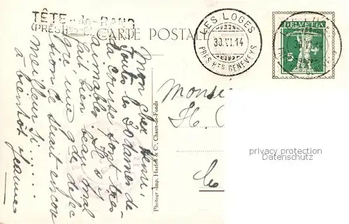 AK / Ansichtskarte Tete de Ran_1422m_NE Gasthaus 