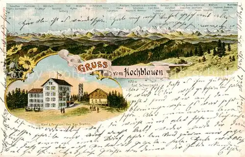 AK / Ansichtskarte  Badenweiler Berghotel Hochblauen Alpenpanorama Litho Badenweiler