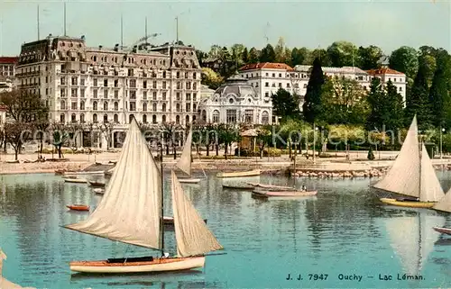 AK / Ansichtskarte Ouchy_Lausanne_VD Vue du Lac Leman Hotel bateaux 