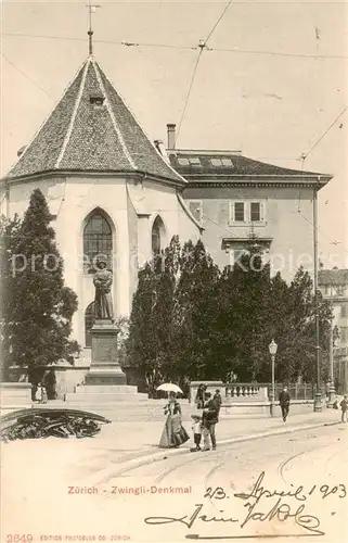 AK / Ansichtskarte Zuerich_ZH Zwingli Denkmal Zuerich_ZH