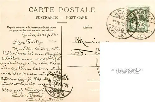 AK / Ansichtskarte Geneve_GE Vue generale et Mont Blanc Geneve_GE