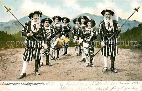 AK / Ansichtskarte Appenzell_IR Appenzeller Landsgemeinde Trommler und Pfeifer Appenzell IR