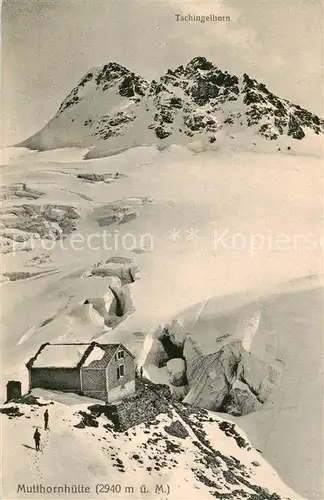 AK / Ansichtskarte Mutthornhuette_2906m_BE Panorama mit Tschingelhorn 