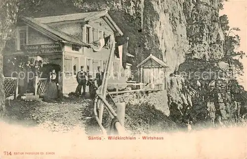 AK / Ansichtskarte Saentis_2504m_AR Wildkirchlein Wirtshaus 
