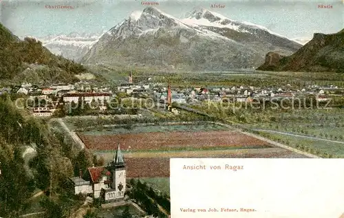 AK / Ansichtskarte Ragaz_Bad_SG Panorama mit Churfirsten Gonsen Alvier Saentis 