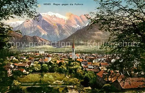 AK / Ansichtskarte Ragaz_Bad_SG Panorama mit Falknis 