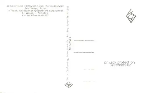 AK / Ansichtskarte  Heckmuehle_Gemuenden_Schondratal_Bayern im Schondratal Panorama 