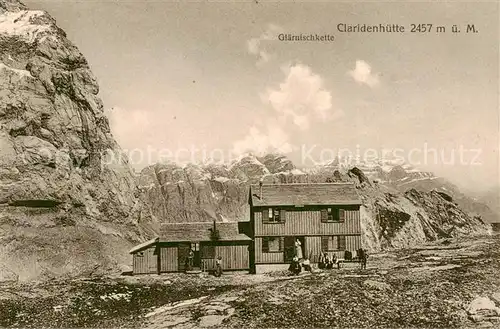 AK / Ansichtskarte Claridenhuette_2457m_Toedi_GL mit Glaernischkette 