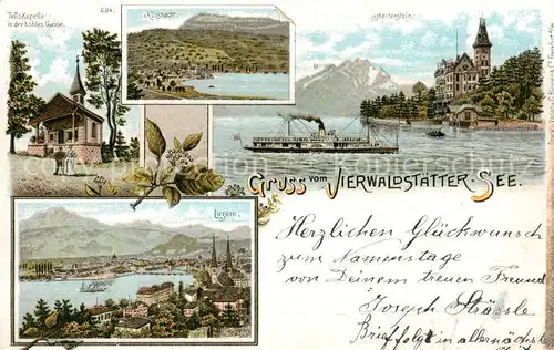 AK / Ansichtskarte Hertenstein__LU Tellskapelle in der hohlen Gasse Hertenstein Luzern Vierwaldstaettersee 