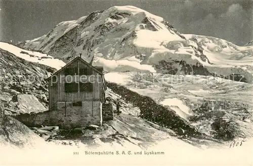 AK / Ansichtskarte Betempshuette_Lyskamm_4527m_VS Panorama 