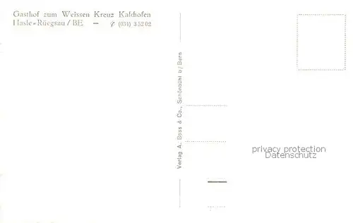 AK / Ansichtskarte Hasle Rueegsau_BE Gasthof zum Weissen Kreuz Kalchofen 