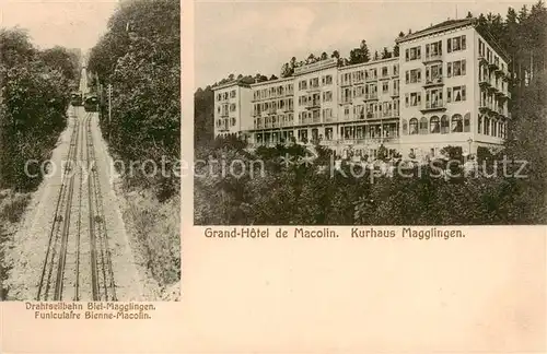 AK / Ansichtskarte Magglingen Drahtseilbahn Biel Magglingen Grand Hotel de Macolin Magglingen
