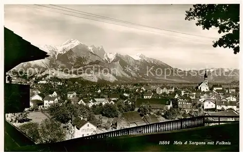 AK / Ansichtskarte Mels und Sargans mit Falknis Mels