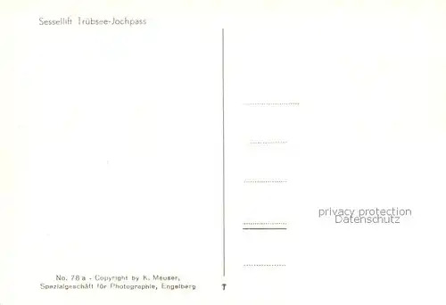 AK / Ansichtskarte Truebsee_OW Sessellift Truebsee Jochpass Truebsee_OW