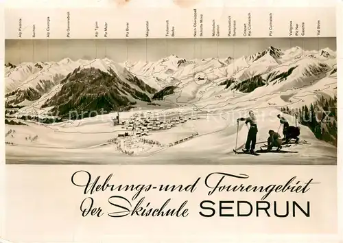 AK / Ansichtskarte Sedrun uebungs  und Tourengebiet der Skischule Alpen uebersichtskarte Sedrun