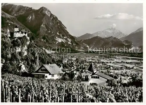 AK / Ansichtskarte  Vaduz_Liechtenstein_FL Panorama mit Schloss Alpen 