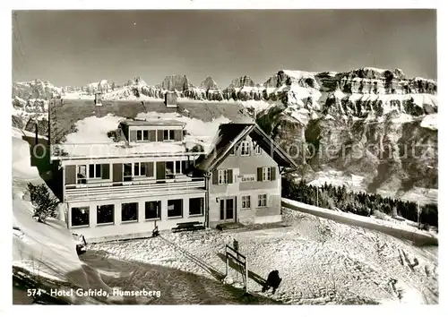 AK / Ansichtskarte Flumserberg_SG Hotel Gafrida Blick gegen Churfirsten im Winter 