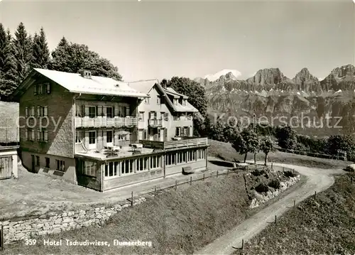 AK / Ansichtskarte Flumserberg_SG Hotel Tschudiwiese Blick gegen Churfirsten 