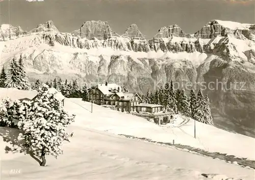 AK / Ansichtskarte Flums__SG Tannenbodenalp Ferienhaus FFA Blick gegen Churfirsten Winterpanorama 