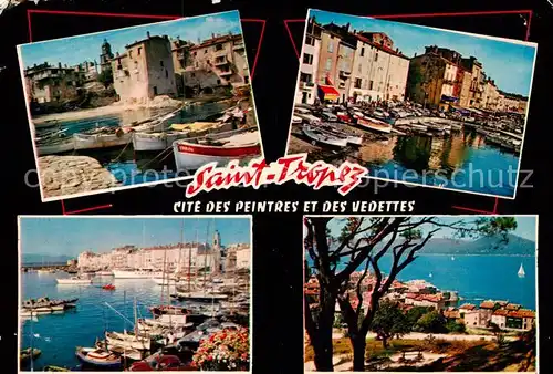 AK / Ansichtskarte Saint_Tropez_Var Le Port et le Quai Jean Jaures Le Port des pecheurs Vue generale depuis la Citadelle Saint_Tropez_Var