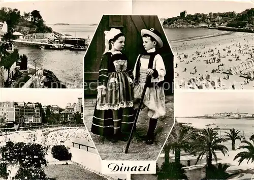 AK / Ansichtskarte Dinard_35 Promenade du Clair de Lune La Plage Costumes Bretons Vue vers la Plage La Palmeraie 
