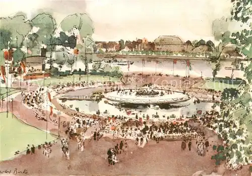 AK / Ansichtskarte  Koeln__Rhein Rheinpark des Messegelaendes Der Tanzbrunnen 