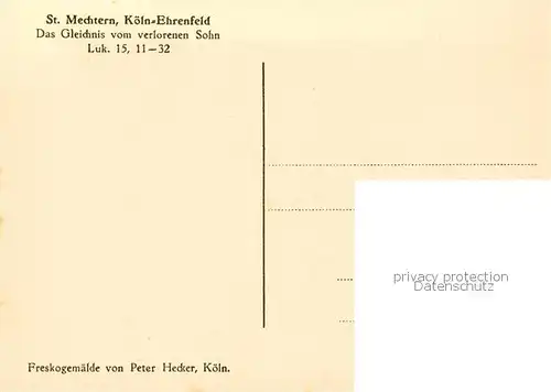 AK / Ansichtskarte  Ehrenfeld_Koeln St Mechtern Wandbild Das Gleichnis vom verlorenen Sohn Ehrenfeld Koeln