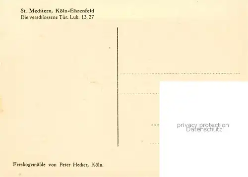 AK / Ansichtskarte  Ehrenfeld_Koeln St Mechtern Wandbild Die verschlossene Tuer Ehrenfeld Koeln