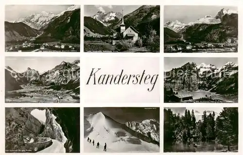 AK / Ansichtskarte Kandersteg_BE Teilansichten Panorama Berner Alpen Bergsteiger Kandersteg_BE