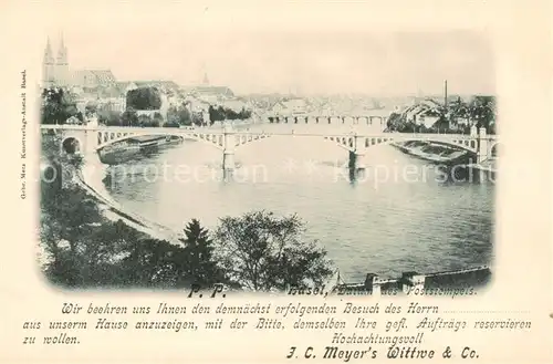 AK / Ansichtskarte Basel_BS Panorama Blick ueber den Rhein Basel_BS