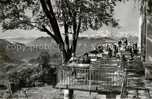 AK / Ansichtskarte Lugano_Lago_di_Lugano_TI Monte San Salvatore Terrazza dell Albergo Vetta Fernsicht 