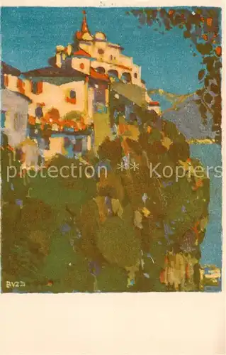 AK / Ansichtskarte Locarno_Lago_Maggiore_TI Chiesa Madonna del Sasso Kuenstlerkarte 