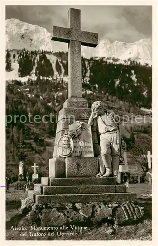 AK / Ansichtskarte Airolo_TI Monumento alle Vittime del Traforo del Gottardo 