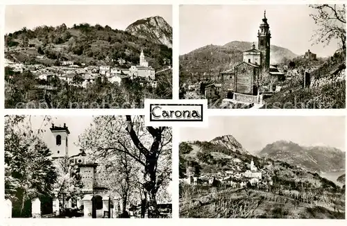 AK / Ansichtskarte Carona_Lago_di_Lugano_TI Teilansichten mit Kirche 