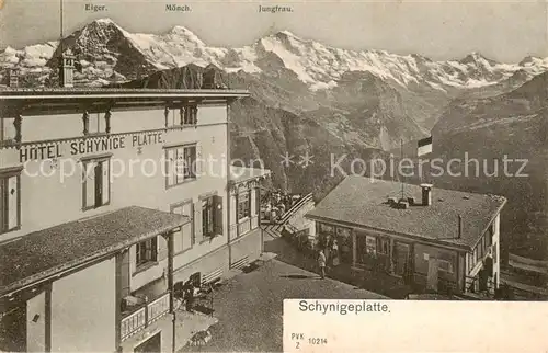 AK / Ansichtskarte Schynige Platte_Schynigeplatte_2100m_BE Berghotel Schynige Platte Alpenpanorama Berner Alpen 