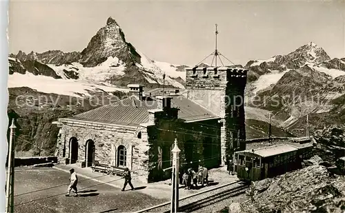 AK / Ansichtskarte Zermatt_VS Gornergrat Station Bergbahn Matterhorn Walliser Alpen Zermatt_VS
