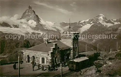 AK / Ansichtskarte Zermatt_VS Station Gornergrat Matterhon Dent Blanche Walliser Alpen Zermatt_VS