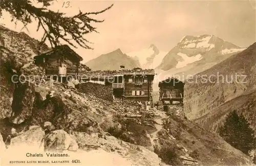 AK / Ansichtskarte Valais_Wallis_Kanton Chalets Valaisans Alpes Valais_Wallis_Kanton