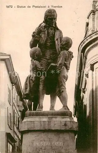 AK / Ansichtskarte Yverdon les Bains_VD Statue de Pestalozzi Monument 