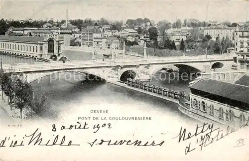 AK / Ansichtskarte Geneve_GE Pont de la Coulouvreniere Geneve_GE