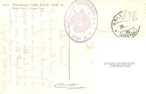 AK / Ansichtskarte Kandersteg_BE Bluemlisalp Huette Wilde Frau und Weisse Frau Bergwelt Berner Alpen Kandersteg_BE