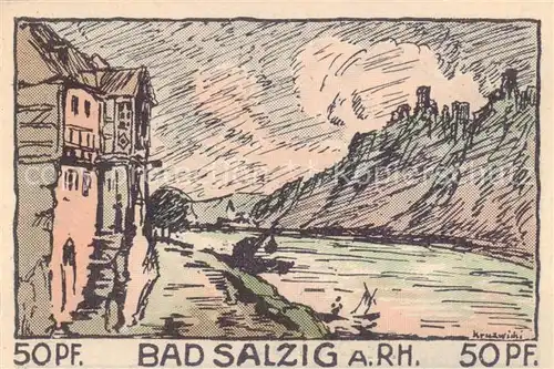 AK / Ansichtskarte  Bad_Salzig 50 Pf Schein Bad_Salzig