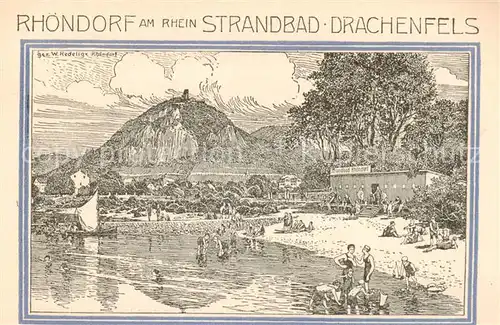 AK / Ansichtskarte 73800438 Rhoendorf 50 Pfennig Schein Motiv Strandbad Drachenfels Rhoendorf