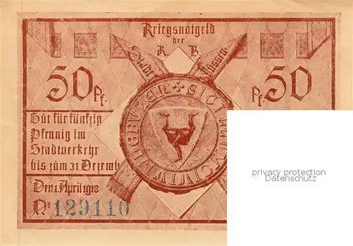 AK / Ansichtskarte  Fuessen_Allgaeu 50 Pfennig Schein Motiv Hydra Fuessen Allgaeu