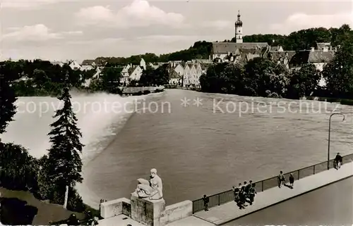 AK / Ansichtskarte  Landsberg_Lech Lechbruecke mit Stadtpfarrkirche Landsberg_Lech