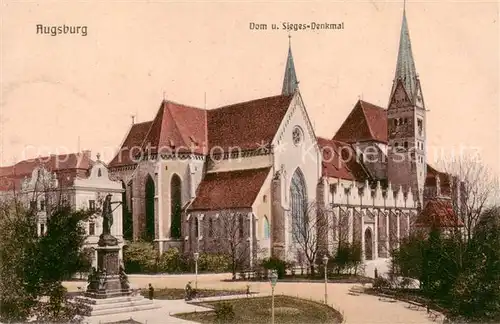 AK / Ansichtskarte  Augsburg Dom und Siegesdenkmal Augsburg